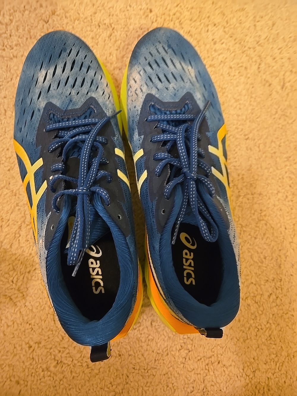 ASICS Novablast 2 Men's Sneaks 10.5 Blue Orange Yellow 1011B445 - Picture 5 of 7